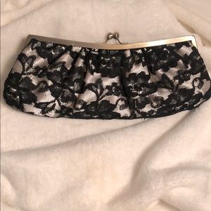 Black and cream evening bag